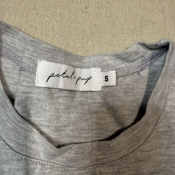 Petal + Pup sz Small Gray Dress Waist T Shirt Midi Dress With Pockets - Picture 3 of 6